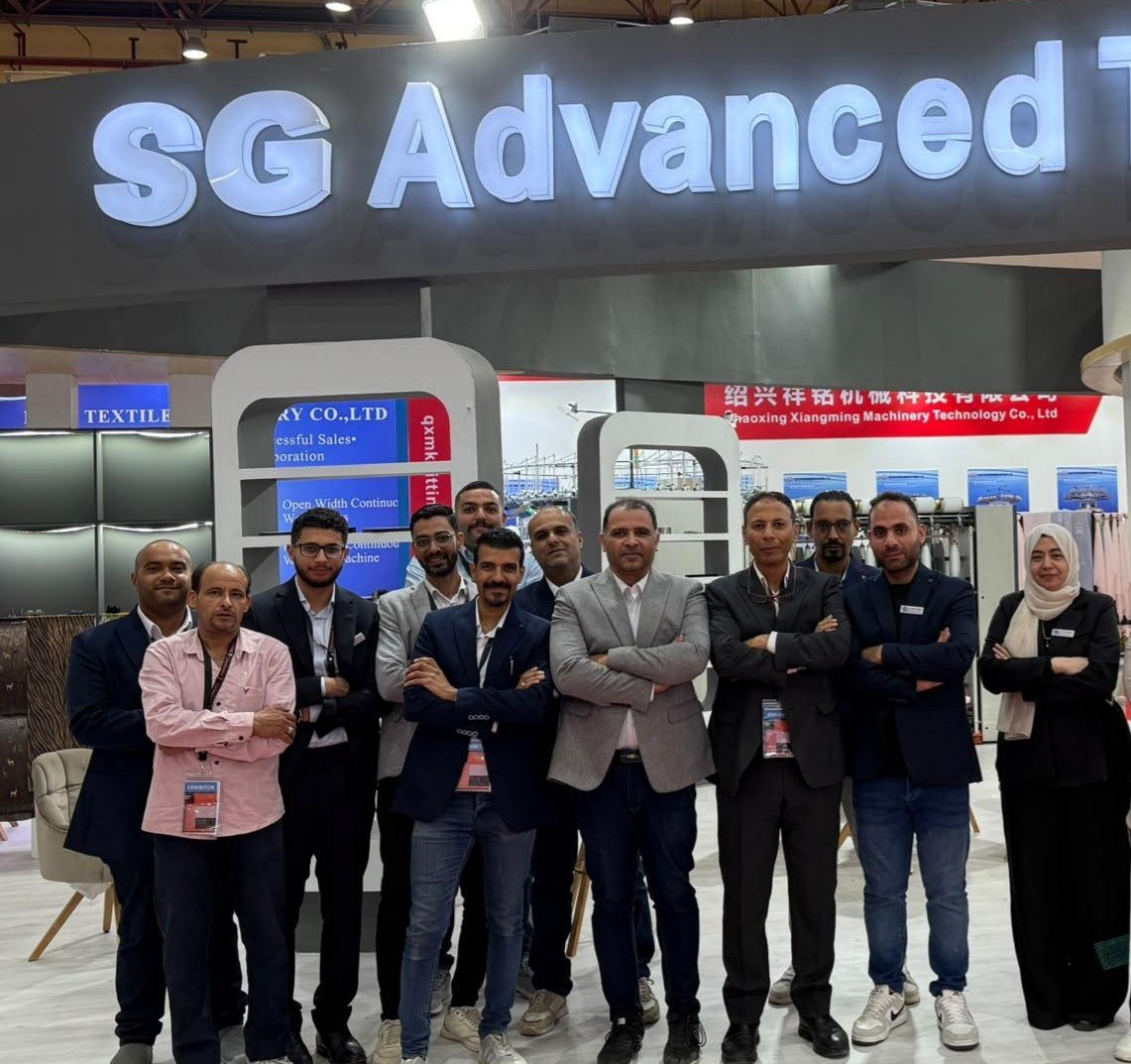 The SG Advanced Tech team at the company stand at Egypt Stitch & Tex 2026